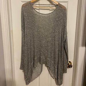 Grey open-back sweater
